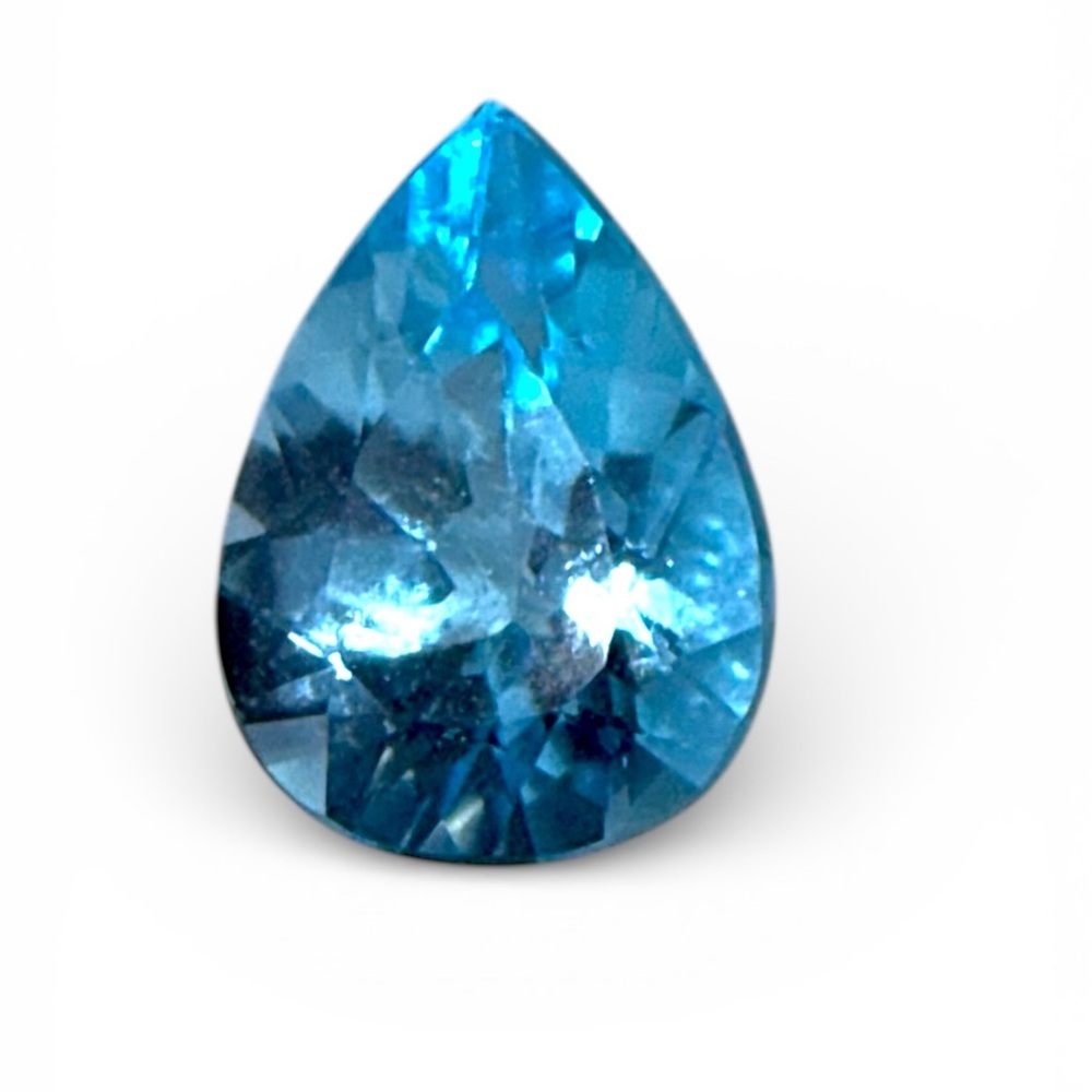 Natural Aquamarine 6.10ct Loose Pear Faceted Blue Gem - March Birthstone